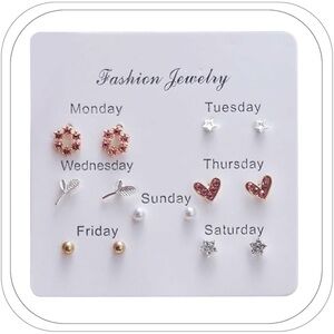 Silver studs of the day earrings